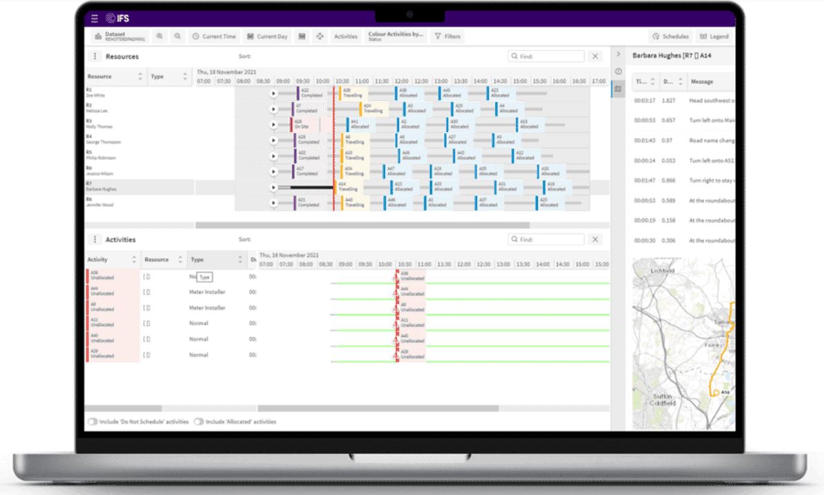 IFS Cloud Service Management schedule and planner function